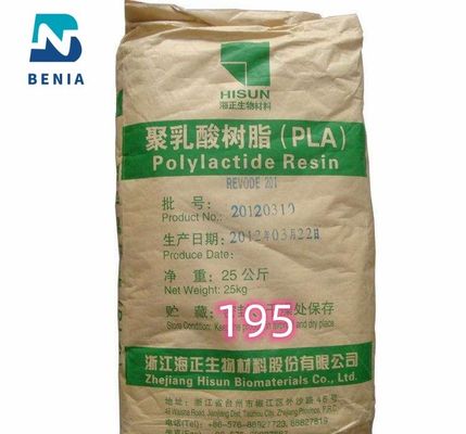 Η HISUN PLA Resin REVODE 195 Polylactic Acid Biobased PLA Pellets για βιοδιασπώμενα